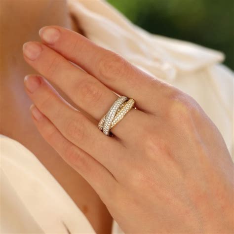 cartier trinity ring as wedding band|cartier wedding ring with diamond.